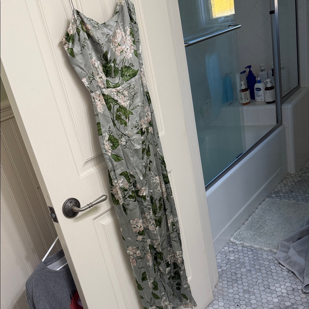 Reformation Green Floral Maxi Dress